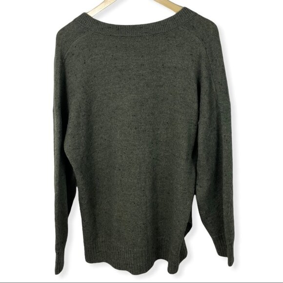 Madewell Donegal Bartlett V-Neck Sweater Cozy Yarn Size XL 2020 Knit Green Boho - Picture 6 of 11